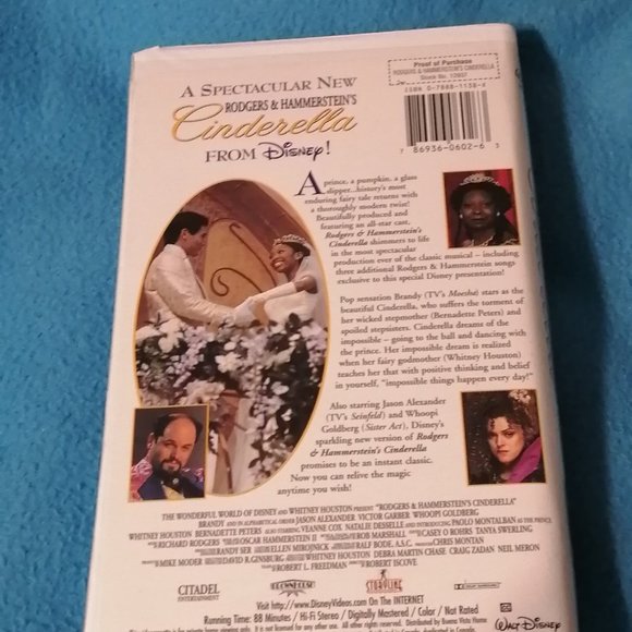 Cinderella Live Action VHS - Brandy Norwood and Whitney Houston - Picture 2 of 4